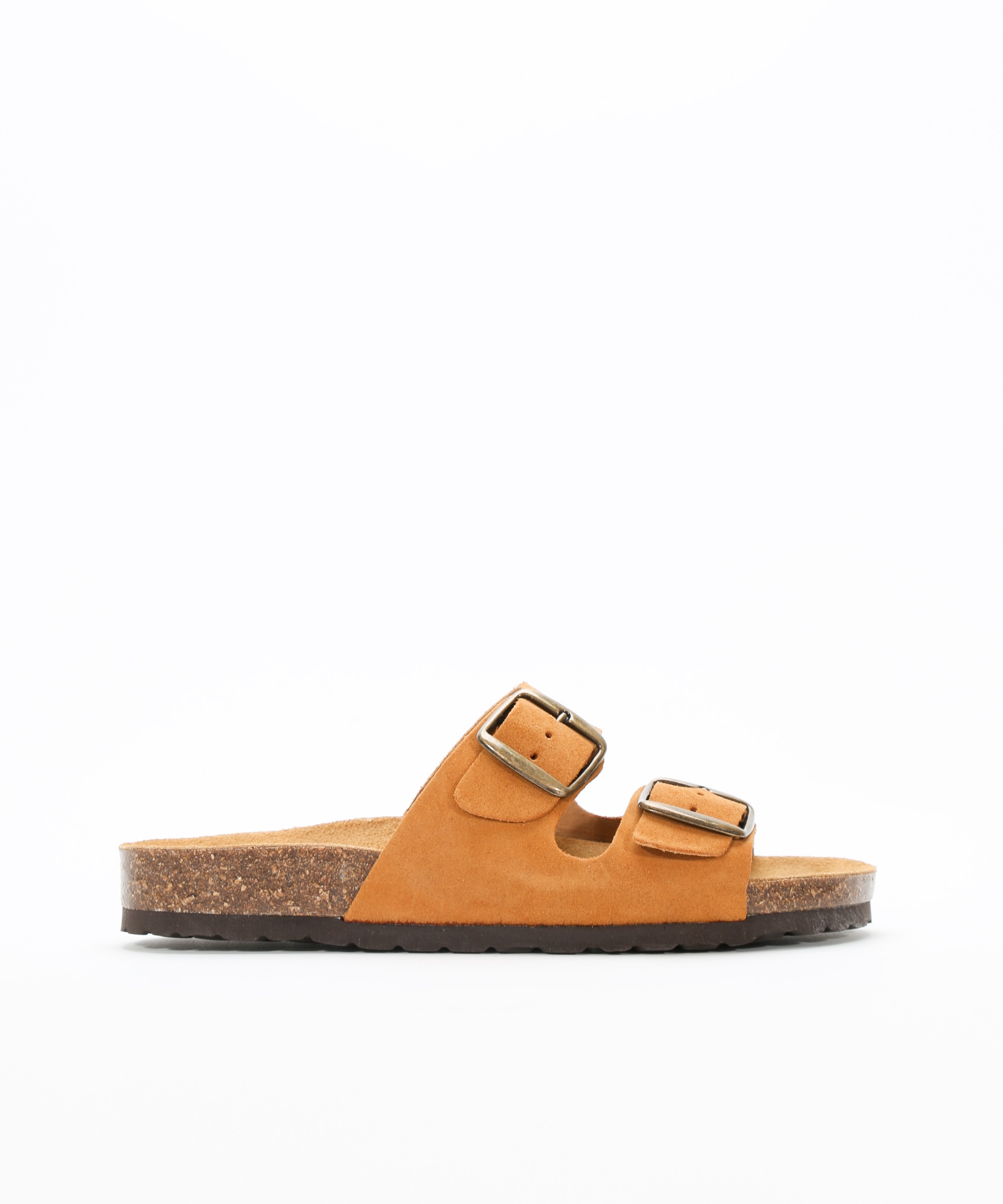 Sandalias de piel planas con hebillas 